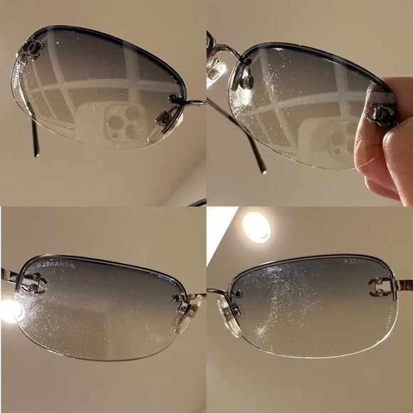 Chanel 4099 Rimless CC Vintage Y2K Sunglasses in Grey Blue Hue - Picture 13 of 16